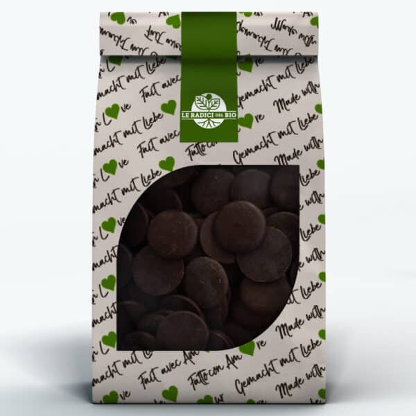 Medaglioni di cioccolato fondente 70% Bio sfusi 100 g (18 mm)